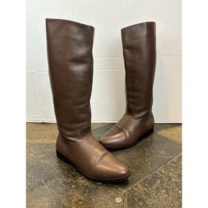 Vintage Marc Alpert Brown Leather Riding Slouch Boots Women's Size 7‎ Mid-Calf